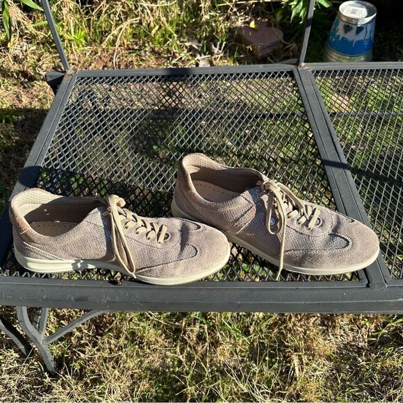 ☘️- IMAC Metallic Beige Leather Sneakers Light Style. Made in Italy Sz 41 - Picture 8 of 16